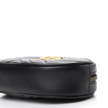 Gucci Calfskin Matelasse GG Marmont Belt Bag 75 30 Black 7 of 13