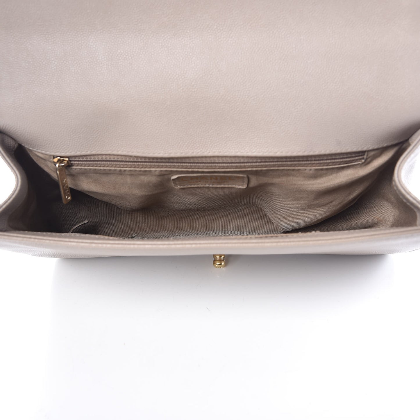 Caviar Quilted New Medium Boy Flap Dark Beige