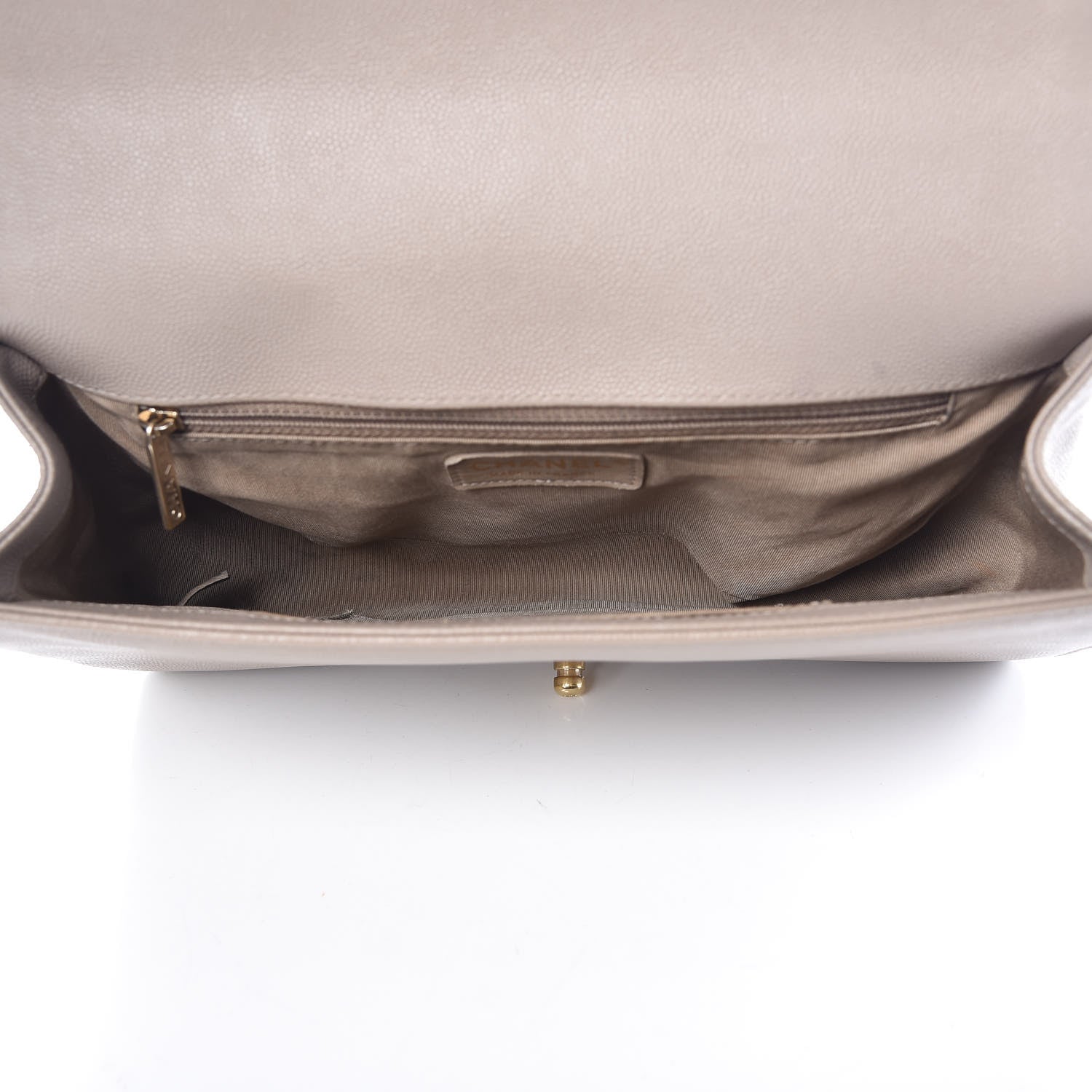 Chanel Caviar Quilted New Medium Boy Flap Dark Beige 5 of 12