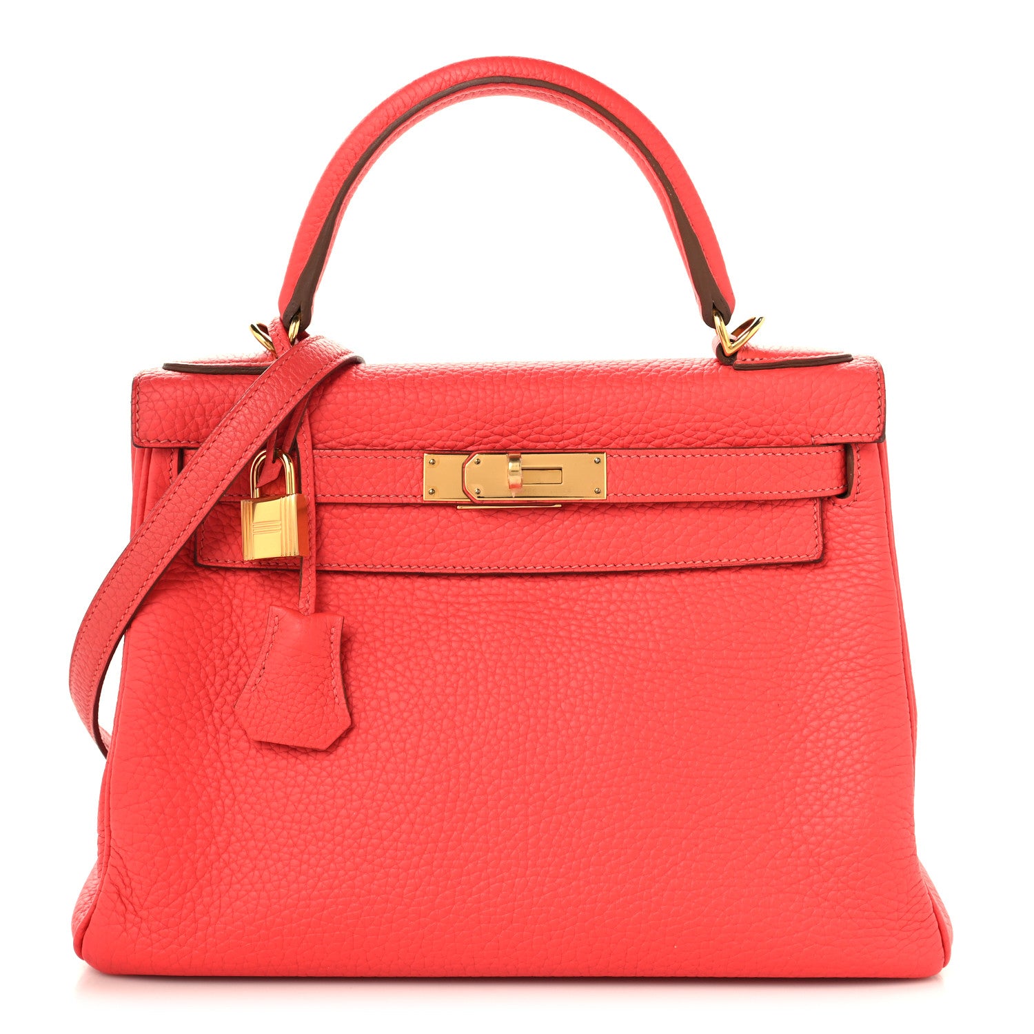 Hermes Togo Kelly Retourne 28 Rouge Pivoine 1 of 14