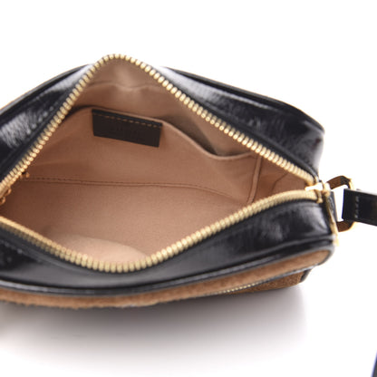 Gucci Suede Patent Web Mini Ophidia Shoulder Bag Nocciola Black 5 of 9