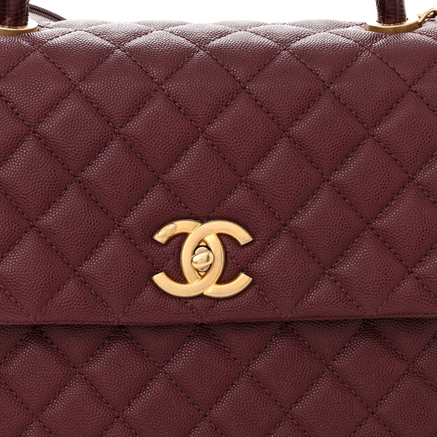 Chanel Caviar Quilted Medium Coco Handle Flap Burgundy 8 of 10