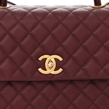 Chanel Caviar Quilted Medium Coco Handle Flap Burgundy 8 of 10