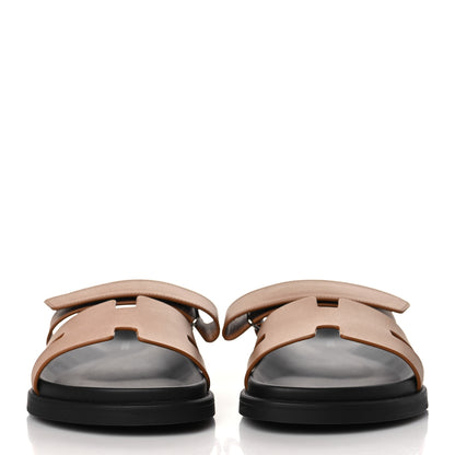 Hermes Calfskin Mens Chypre Sandals 42.5 Gold 2 of 10