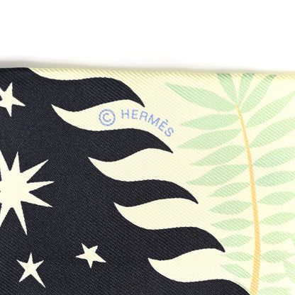 Hermes Silk Sous Le Charme D Orphee Twilly Bleu Black Jaune Soufre 3 of 4