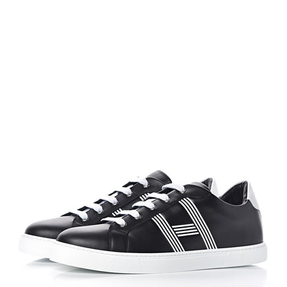 Hermes Calfskin Mens Advantage Sneakers 44 Black White 3 of 7