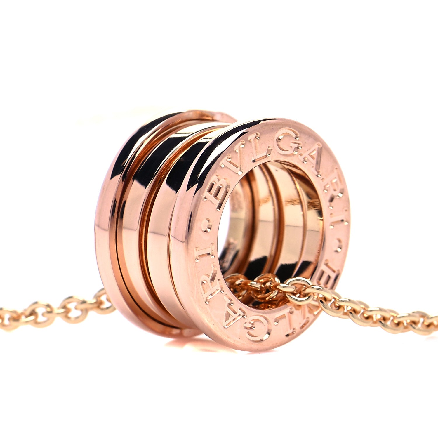 Bulgari 18K Rose Gold B.Zero1 Pendant Necklace 4 of 6