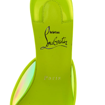 Christian Louboutin PVC Just Arch 100 Slide Sandals 37.5 Neon Yellow 7 of 9