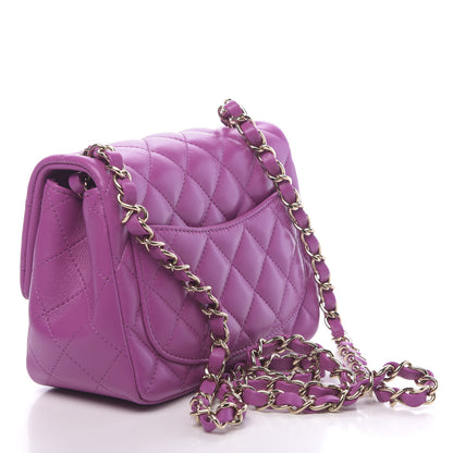 Chanel Lambskin Quilted Mini Square Flap Purple 3 of 11