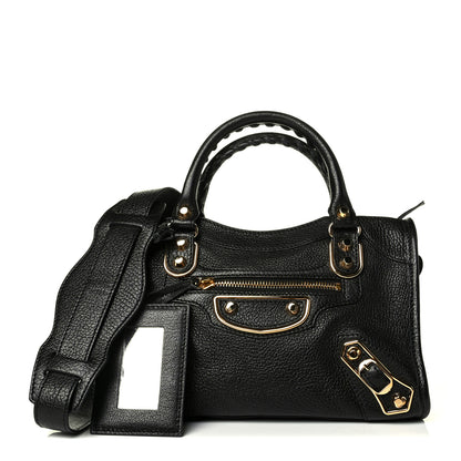Balenciaga Chevre Gold Metallic Edge Hardware Mini City Black 1 of 6