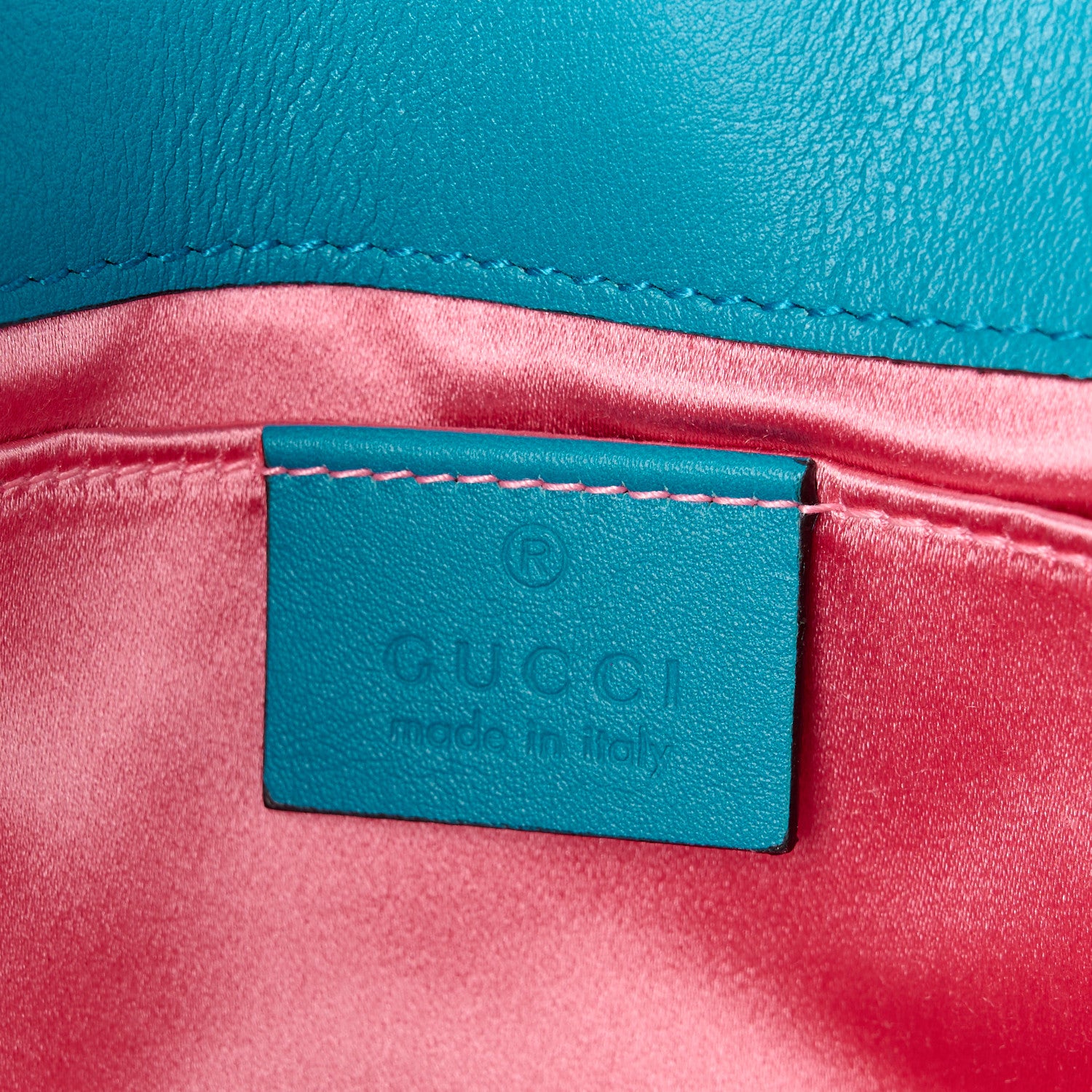Gucci Velvet Matelasse Mini GG Marmont Shoulder Bag Pavone Cyan 7 of 14