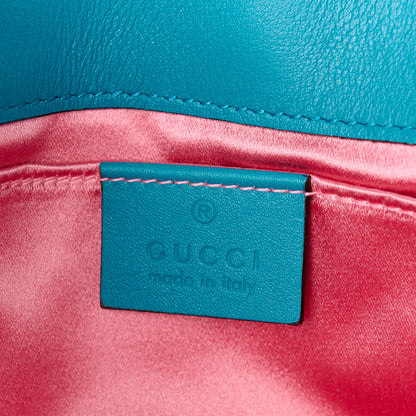 Gucci Velvet Matelasse Mini GG Marmont Shoulder Bag Pavone Cyan 7 of 14