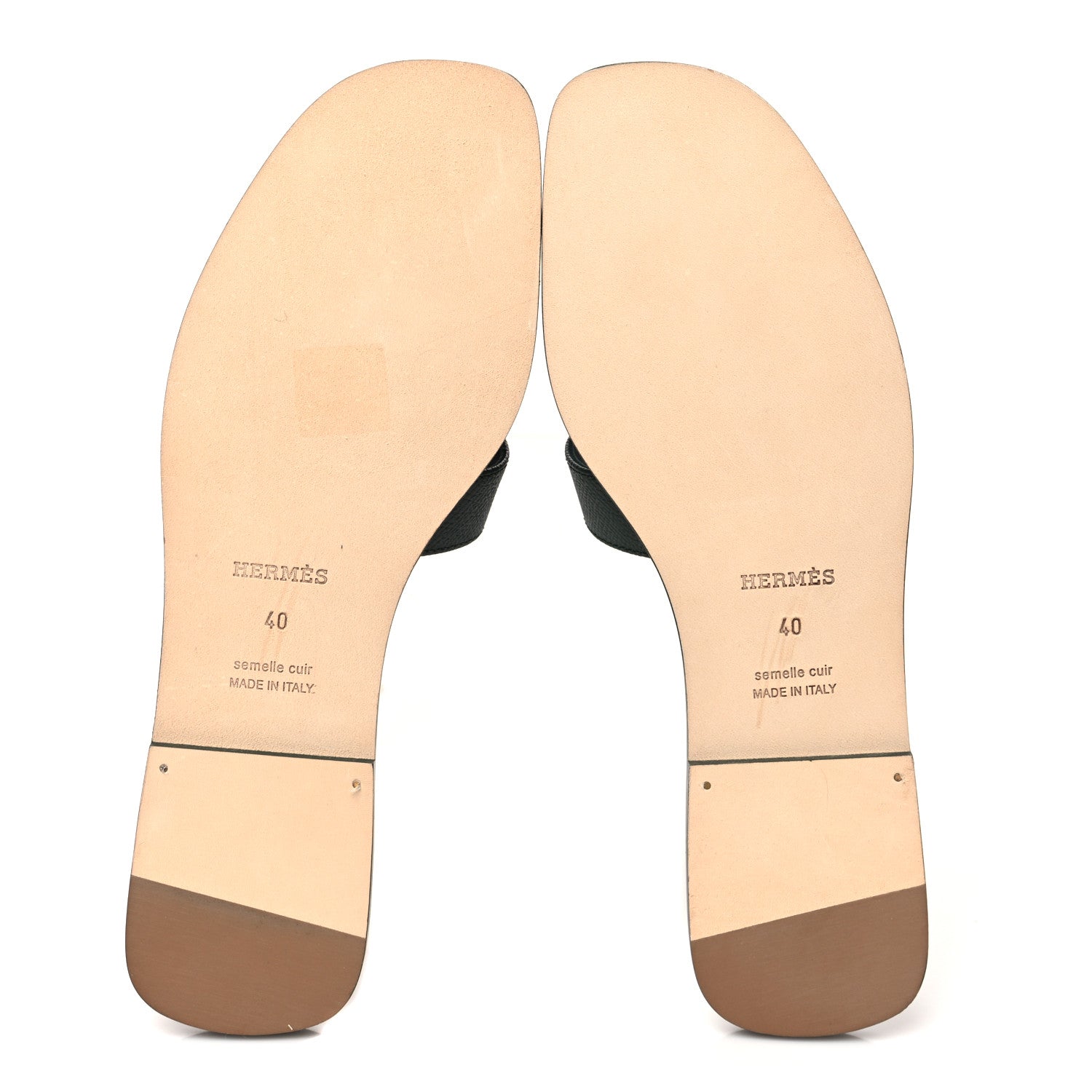 Hermes Calfskin Oran Sandals 40 Vert Viride 6 of 10