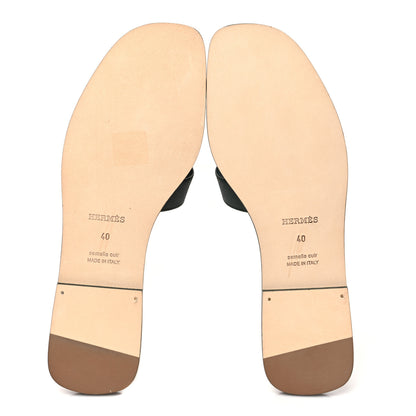 Hermes Calfskin Oran Sandals 40 Vert Viride 6 of 10