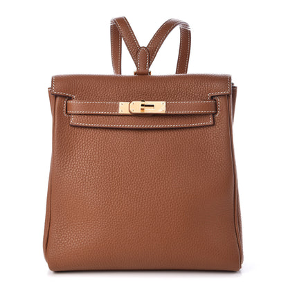 Hermes Taurillon Clemence Kelly Ado Backpack Gold 1 of 30