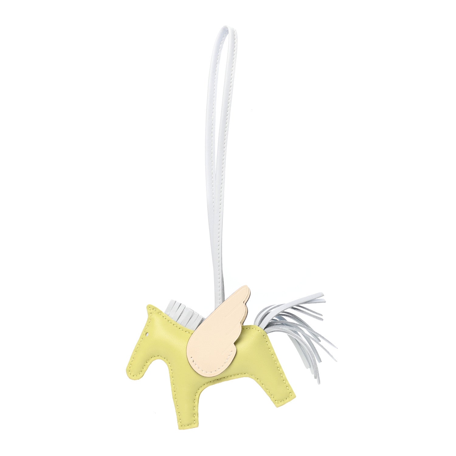 Hermes Milo Lambskin Grigri Rodeo Pegase Horse Bag Charm PM Jaune Bourgeon Bleu Brume Nata 1 of 5
