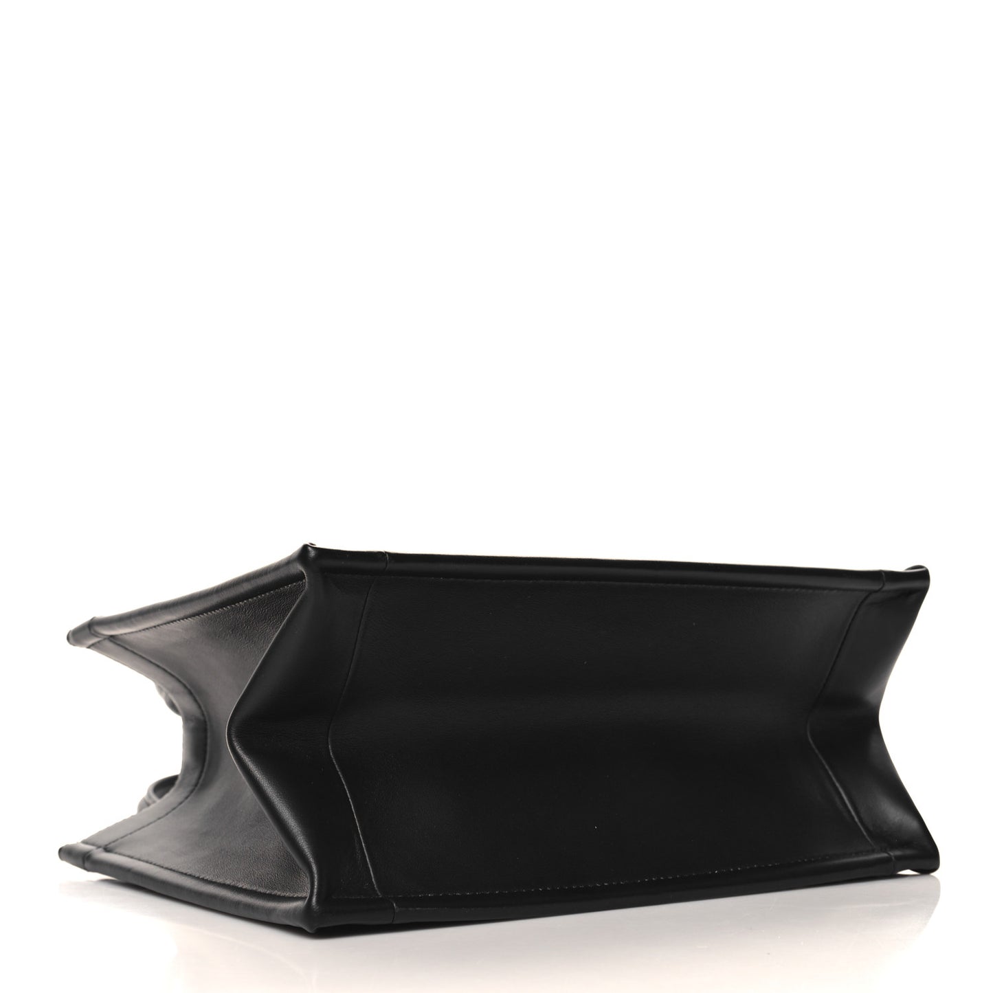 Calfskin Macro Cannage Small Book Tote Black
