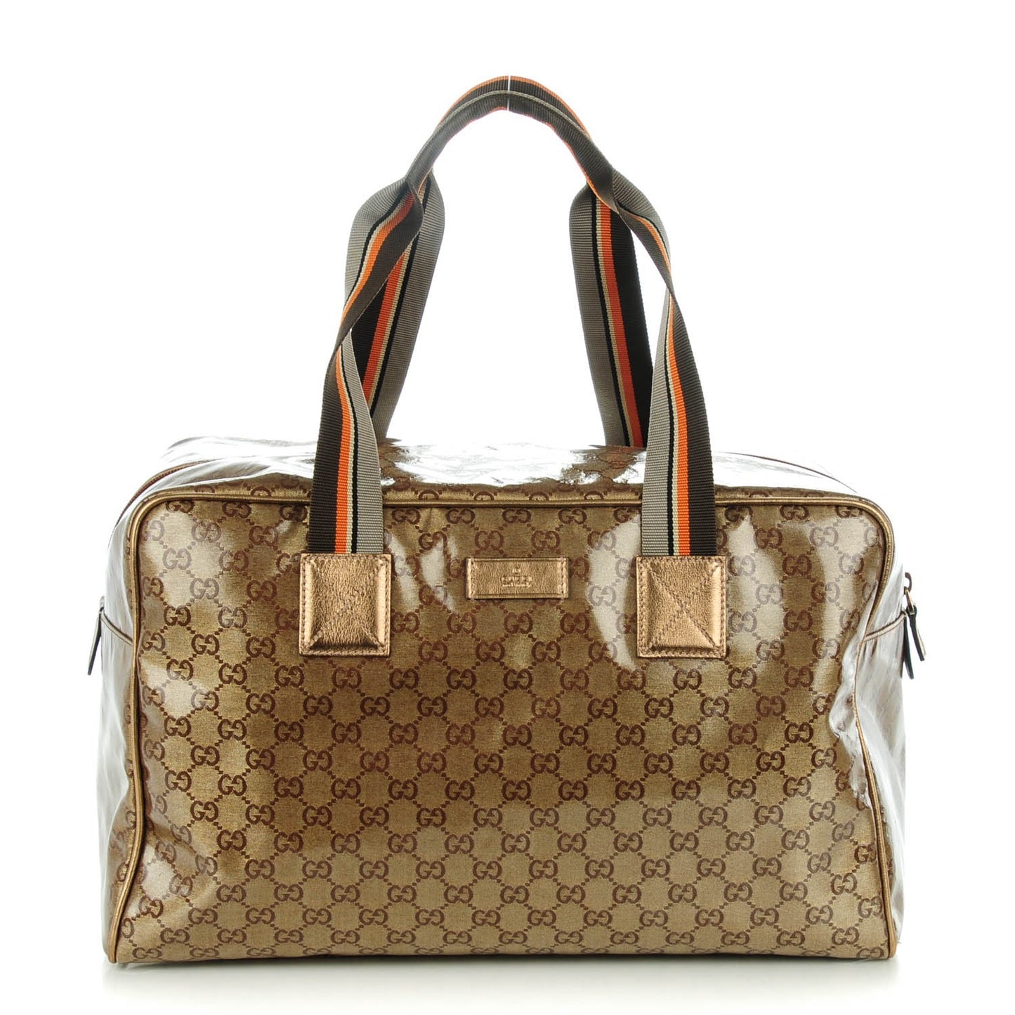 Crystal Monogram Web Medium Collapsible Carry On Duffle Bronze