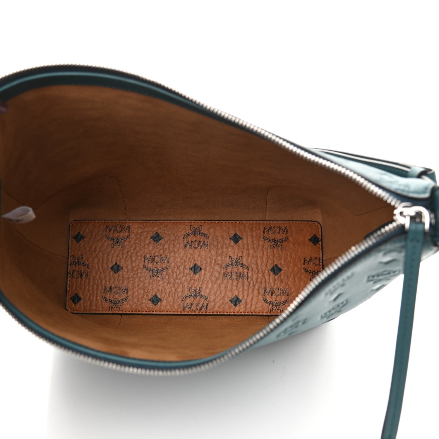 MCM Calfskin Ottomar Monogram Medium Klara Hobo Blue 5 of 10