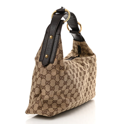 Gucci Monogram Medium Horsebit Chain Hobo Dark Brown 3 of 14