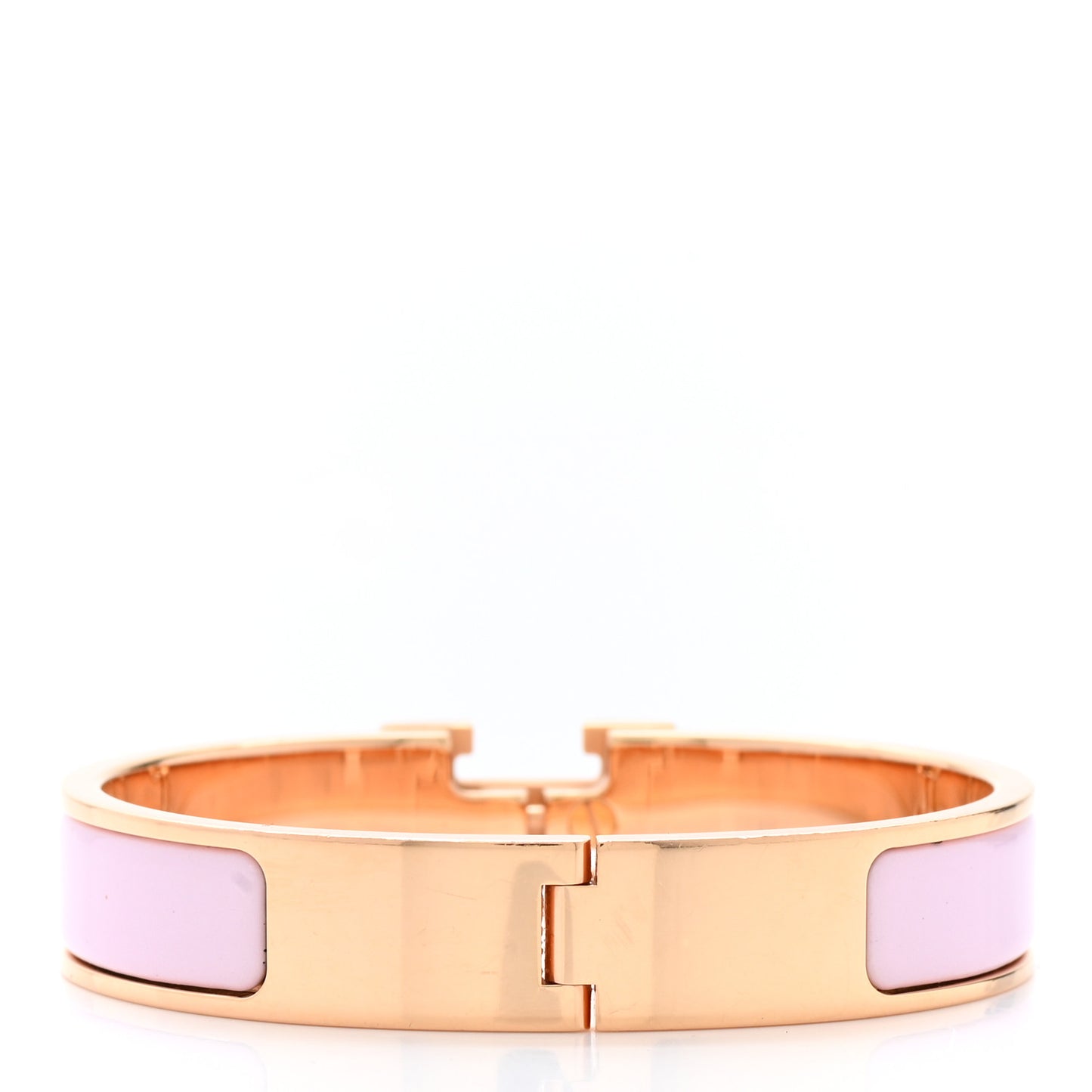 Enamel Narrow Clic Clac H Bracelet PM Rose Dragee
