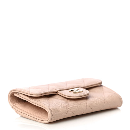 Chanel Caviar Quilted Flap Card Holder Wallet Beige 4 of 12
