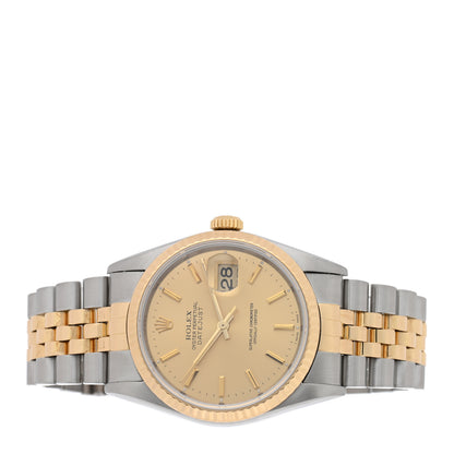 Rolex Stainless Steel 18K Yellow Gold 36mm Oyster Perpetual Datejust Watch Champagne 16233 2 of 5