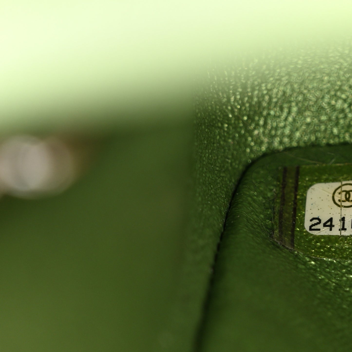 Iridescent Lambskin Quilted Medium Double Flap Green