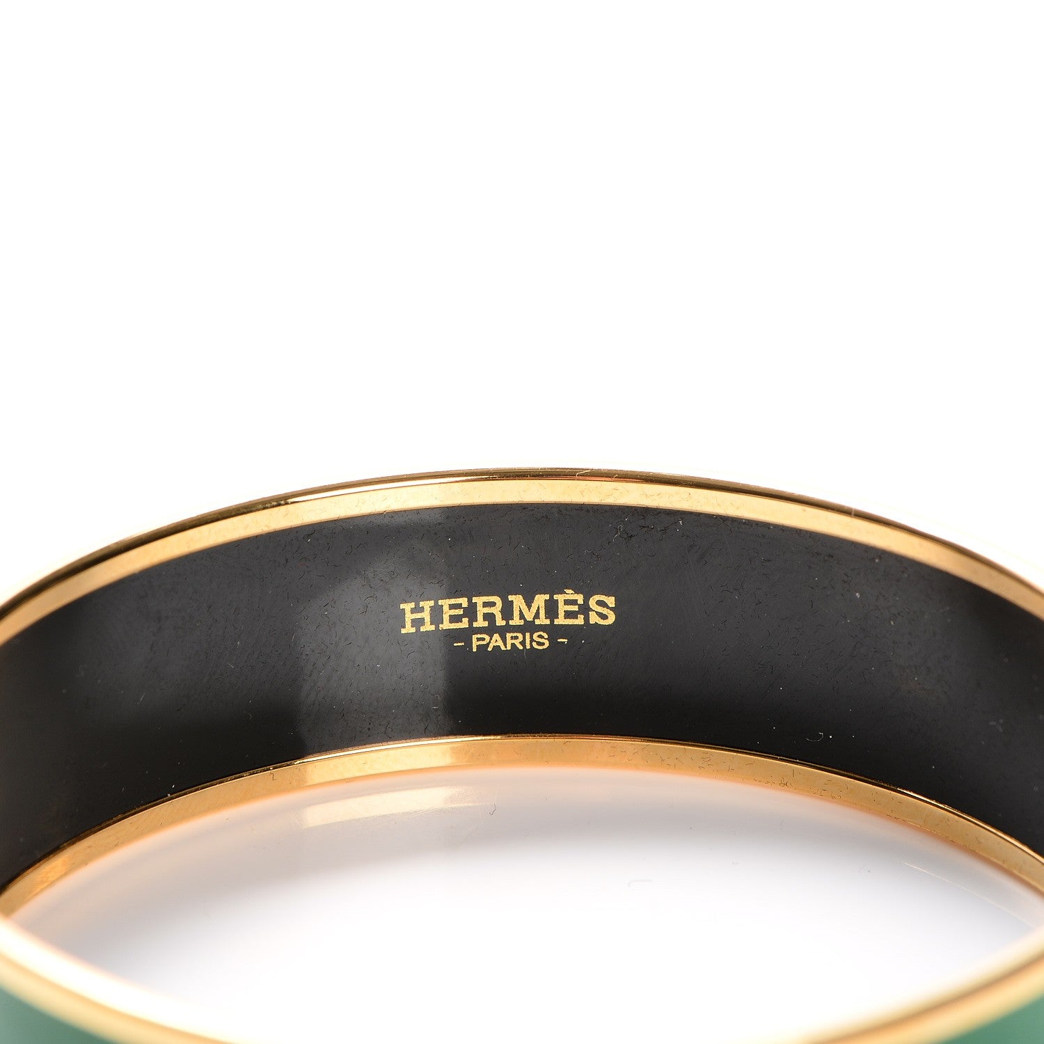 Hermes Enamel Wide Caleche Bracelet 65 Vert Sapin 5 of 6