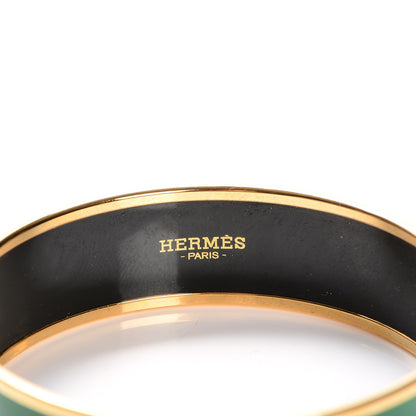 Hermes Enamel Wide Caleche Bracelet 65 Vert Sapin 5 of 6