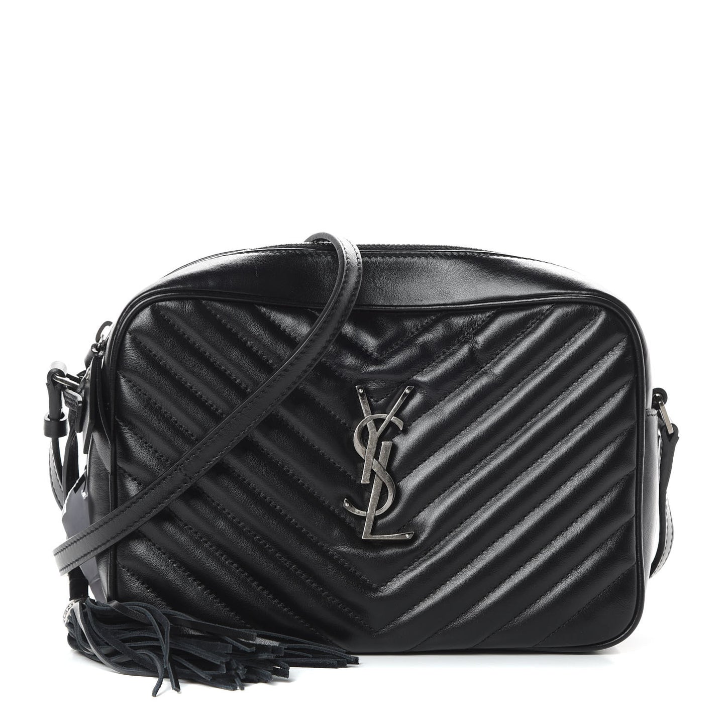 Calfskin Matelasse Monogram Lou Camera Bag Black