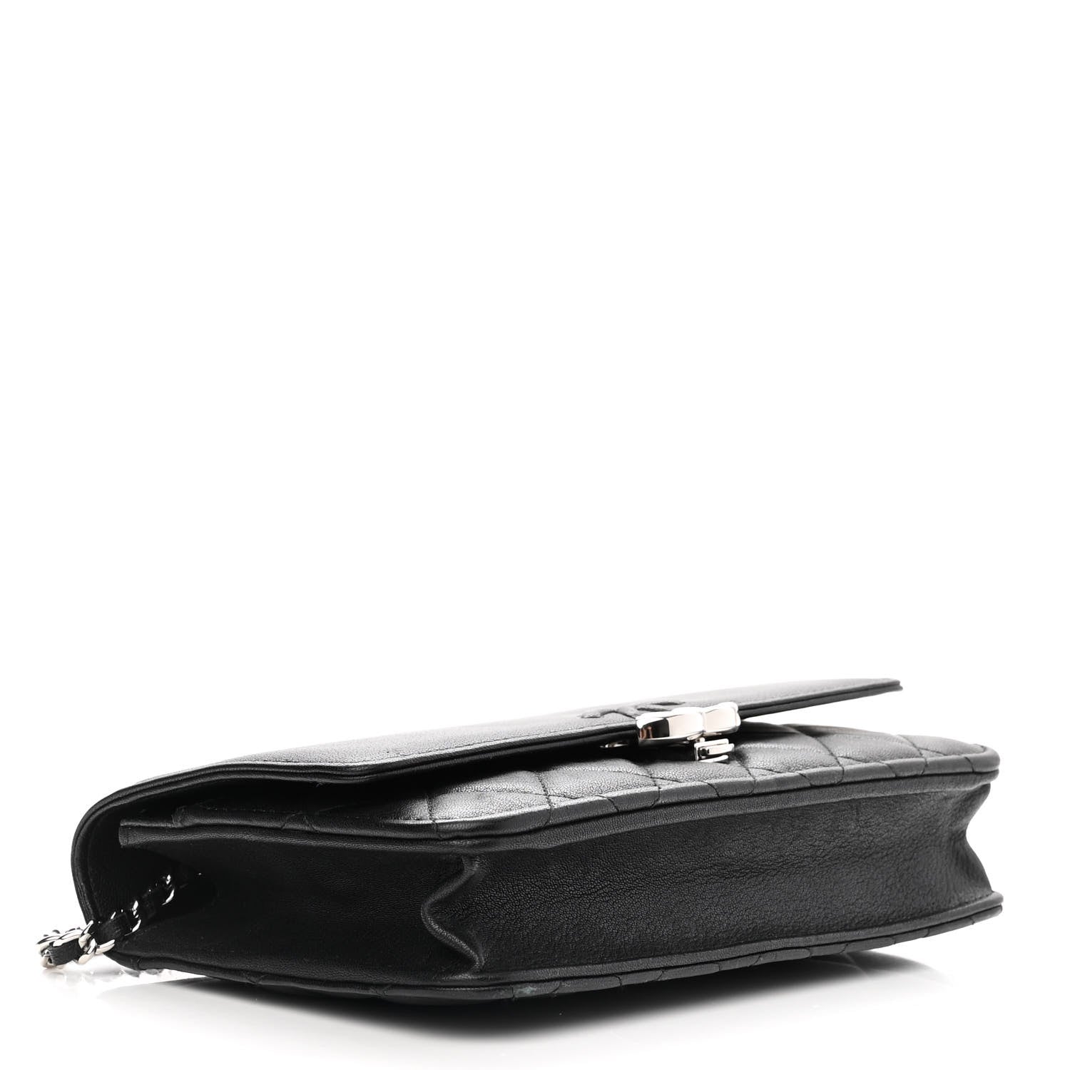 Chanel Lambskin Quilted CC Box Wallet On Chain WOC Black 4 of 13
