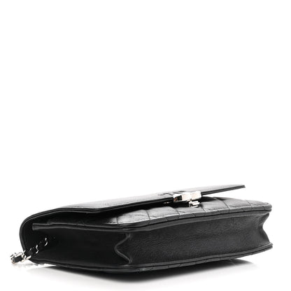 Chanel Lambskin Quilted CC Box Wallet On Chain WOC Black 4 of 13