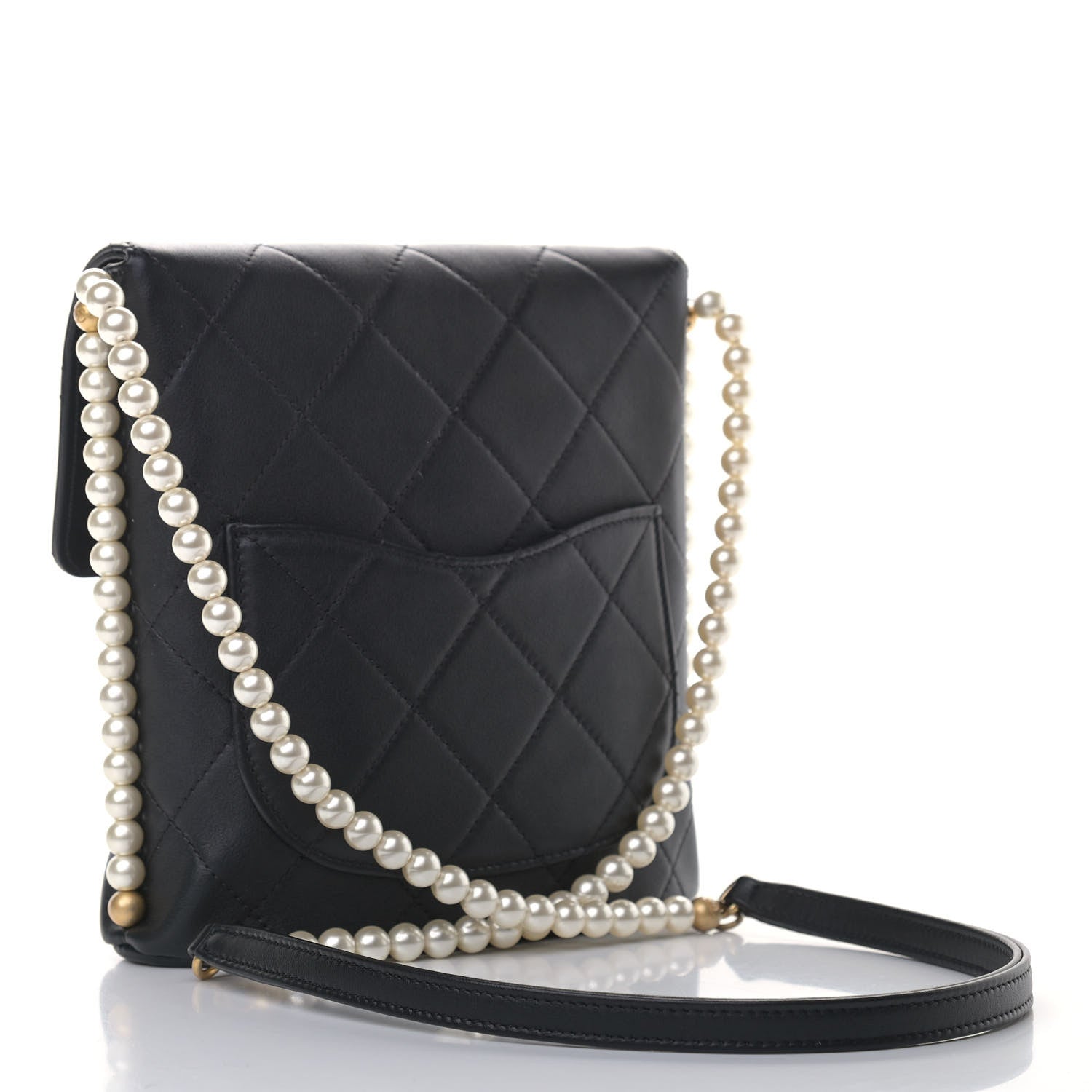 Chanel Calfskin Quilted Pearl Small About Pearls Hobo Bag Black 3 of 9