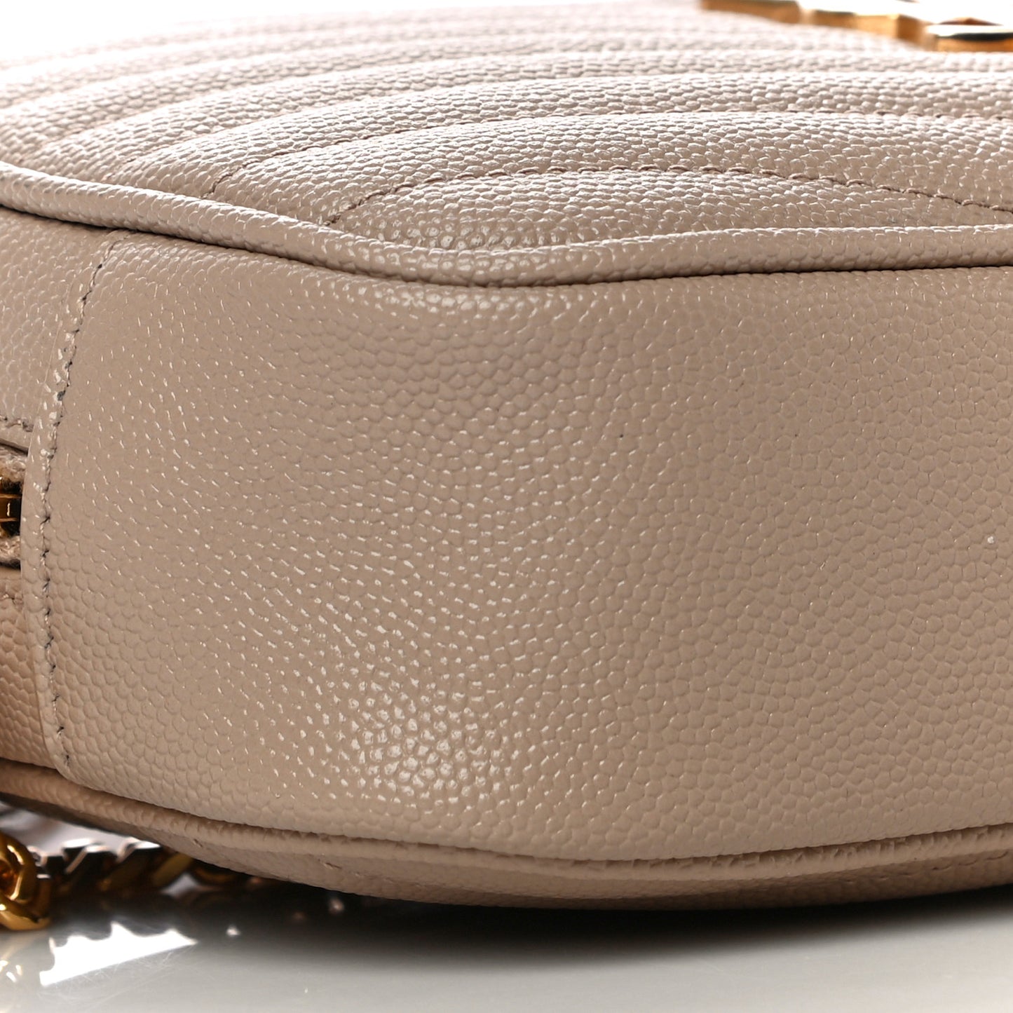 Grain De Poudre Matelasse Monogram Mini Lou Camera Bag Dark Beige