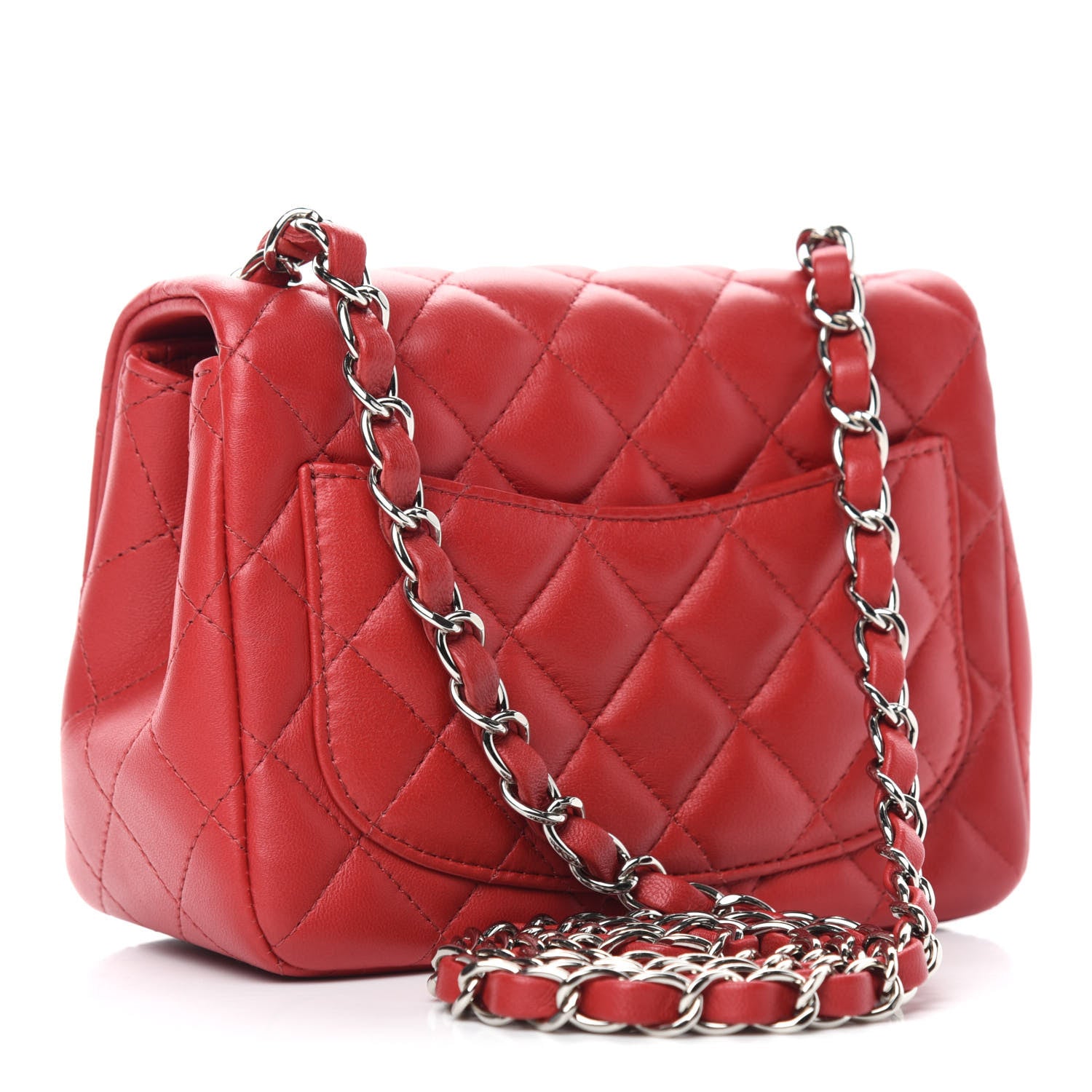 Chanel Lambskin Quilted Mini Square Flap Red 4 of 12