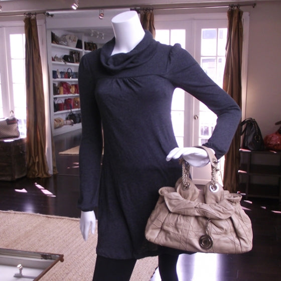 Christian Dior Lambskin Cannage Medium Le Trente Tote Beige 2 of 10