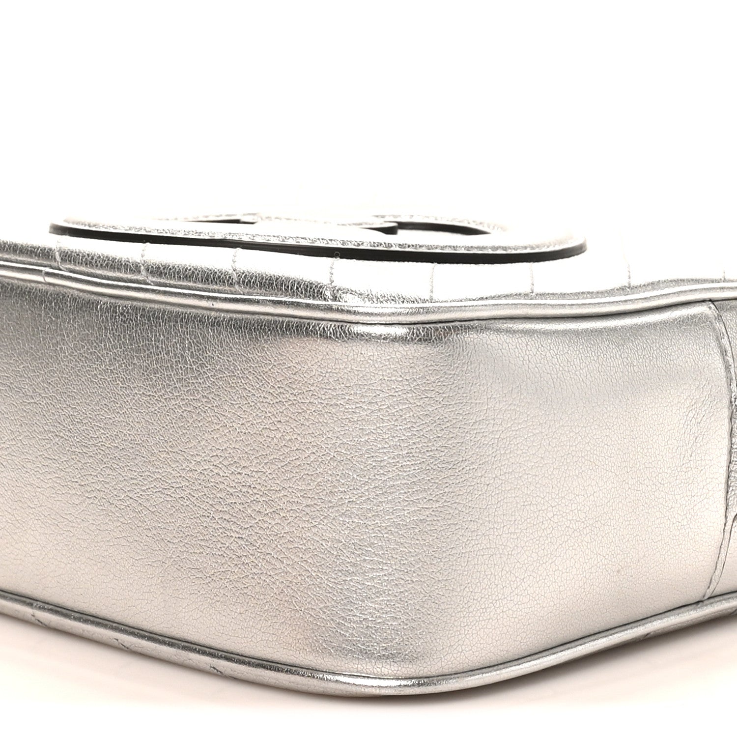 Gucci Metallic Sakai Be Green Calfskin Diagonal Stitched Small Blondie Shoulder Bag Silver 10 of 10