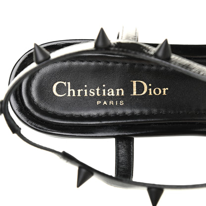 Christian Dior Crinkled Calfskin Rose Fantastique Sling-Back Pumps 40.5 Black 7 of 8
