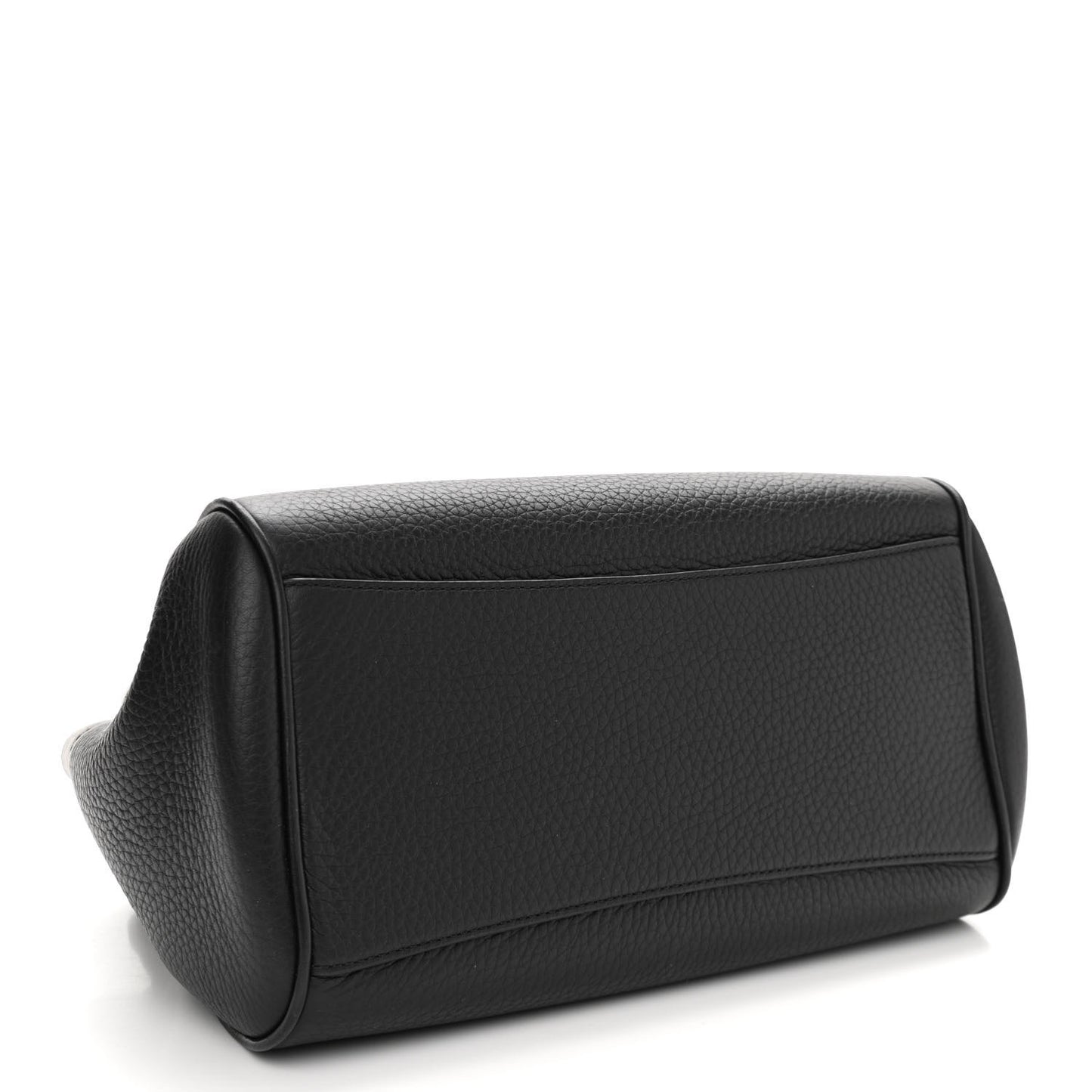 Heavy Grain Small Belted Bayswater Tote Black