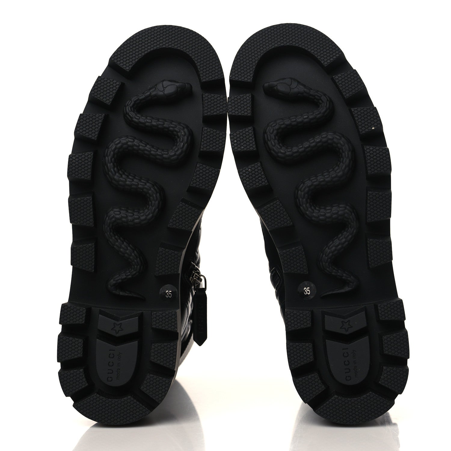 Gucci Nappa Frances GG Matelasse Platform Combat Boots 35 Black 5 of 9