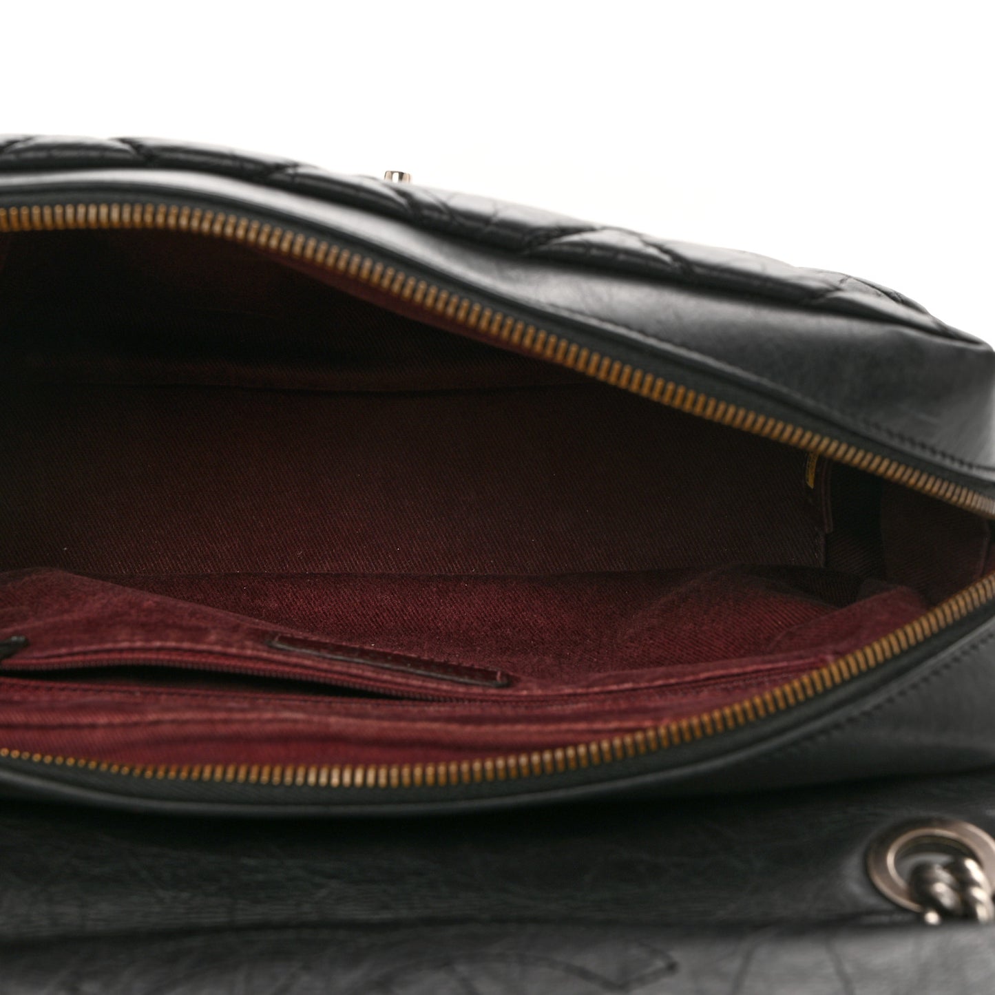 Aged Calfskin Medium New Portobello Flap Black