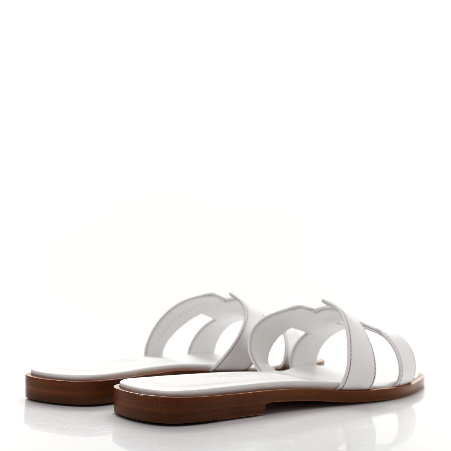 Hermes Box Calfskin Oran Sandals 36.5 White 4 of 8