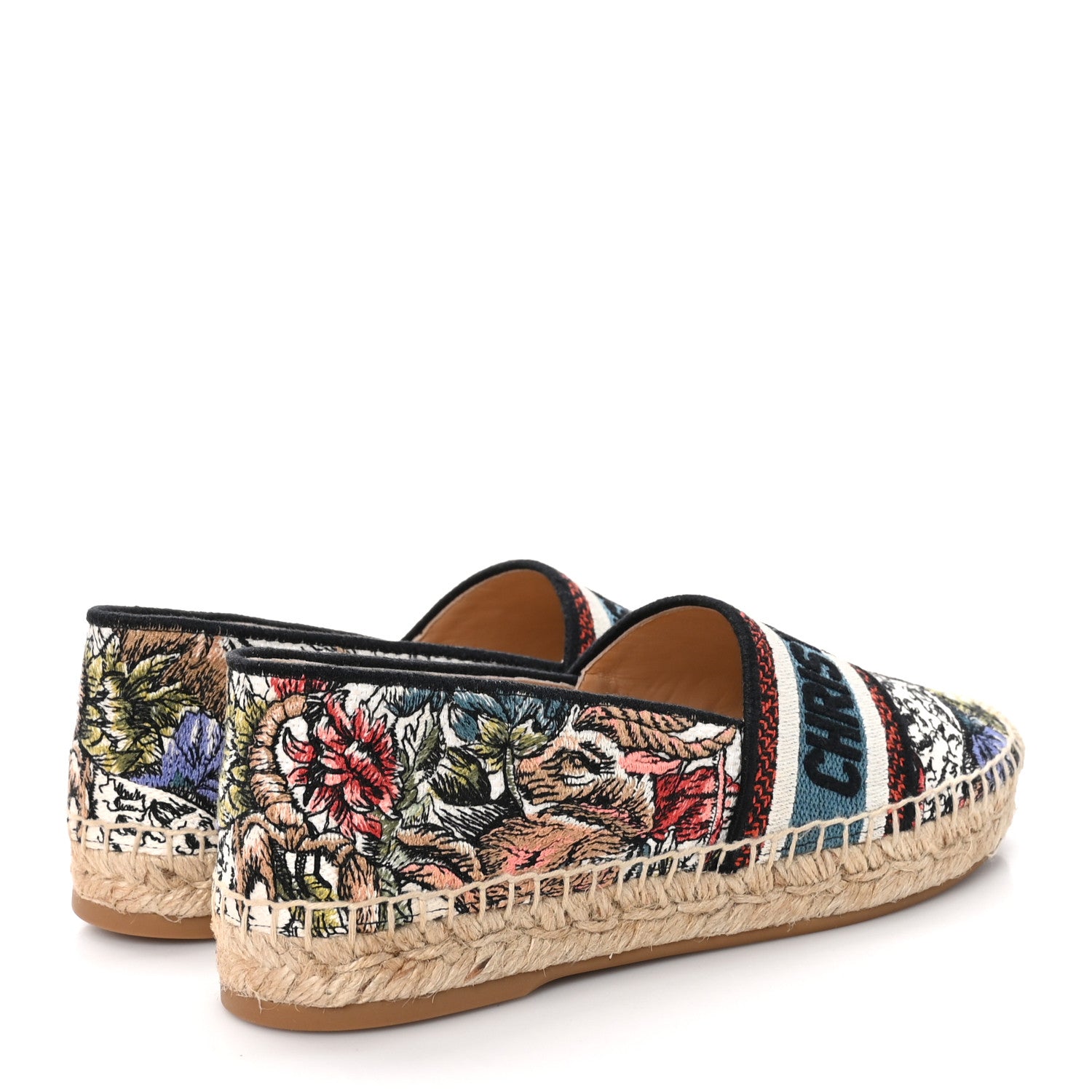 Christian Dior Canvas Mille Fleurs Embroidered Granville Espadrille 36 Multicolor 4 of 8