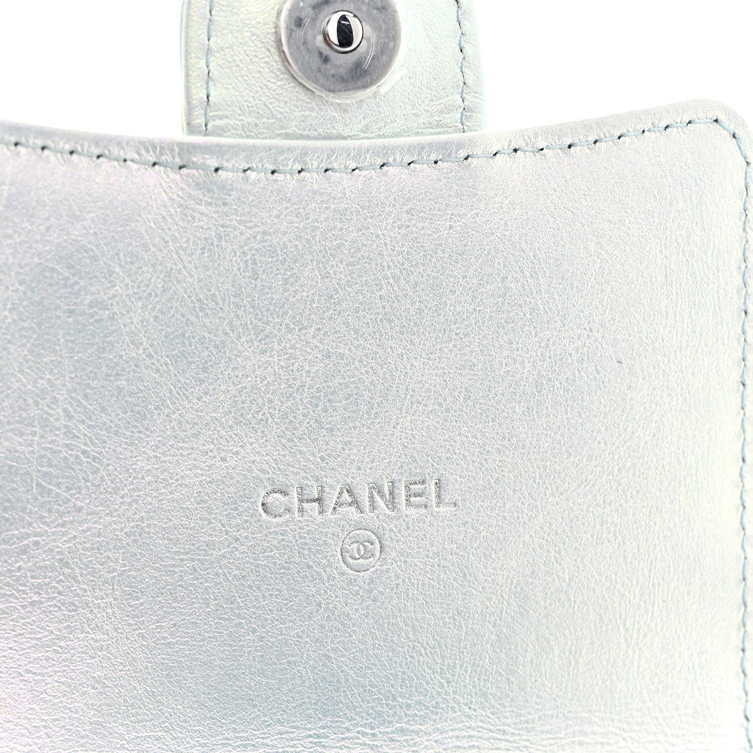 Chanel Iridescent Lambskin Quilted CC Phone Holder Blue 6 of 12