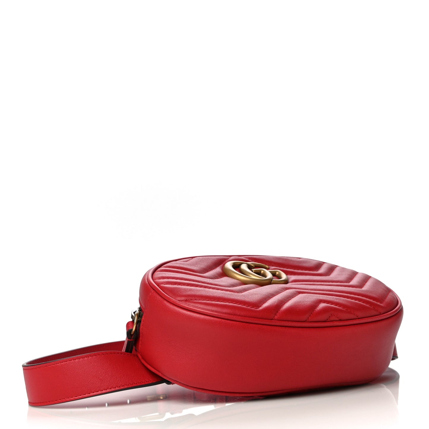 Calfskin Matelasse GG Marmont Belt Bag 75 30 Hibiscus Red