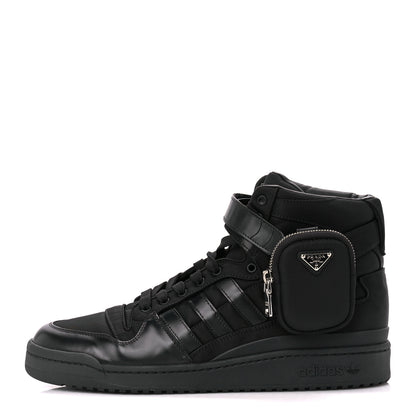 Prada X ADIDAS Re-Nylon Gabardine Metal Triangle Logo Mens Wheel Pouch Pocket High Top Sneakers 12.5 Black 1 of 8