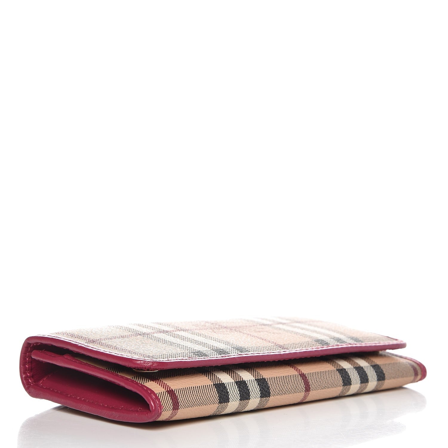 Burberry Haymarket Check Continental Wallet Bright Rhubarb Pink 4 of 10
