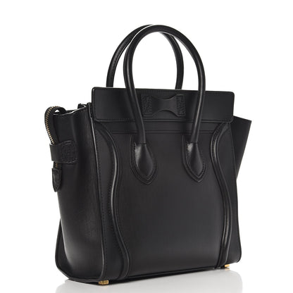 Celine Smooth Calfskin Micro Luggage Black 3 of 9