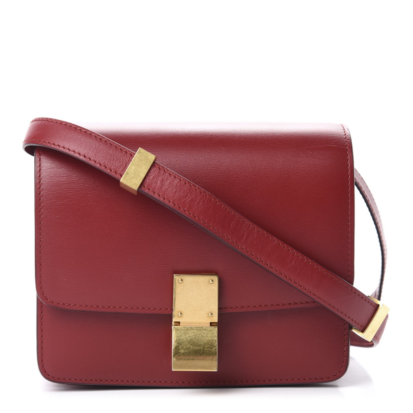 Box Calfskin Small Classic Box Flap Bag Red